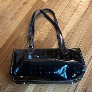 Arcadia Black Patent Leather Shoulder Bag